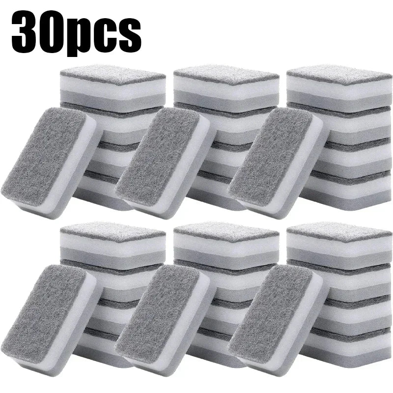 Magic 3-Layer Cleaning Sponges - Reusable Kitchen Scrubbing Pads for Pots, Pans & Dishwashing