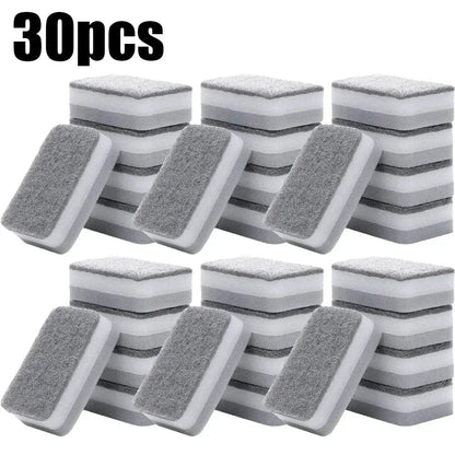 Magic 3-Layer Cleaning Sponges - Reusable Kitchen Scrubbing Pads for Pots, Pans & Dishwashing