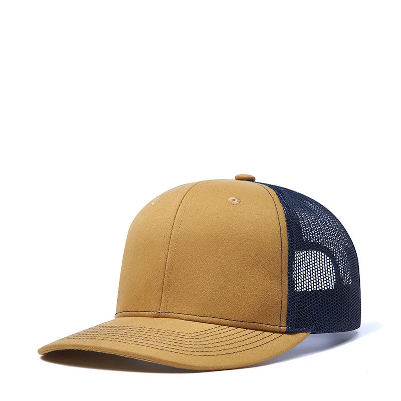 Custom Logo Snapback Hat - Embroidered Mesh Sports Cap for Men & Women, Adjustable Baseball Cap