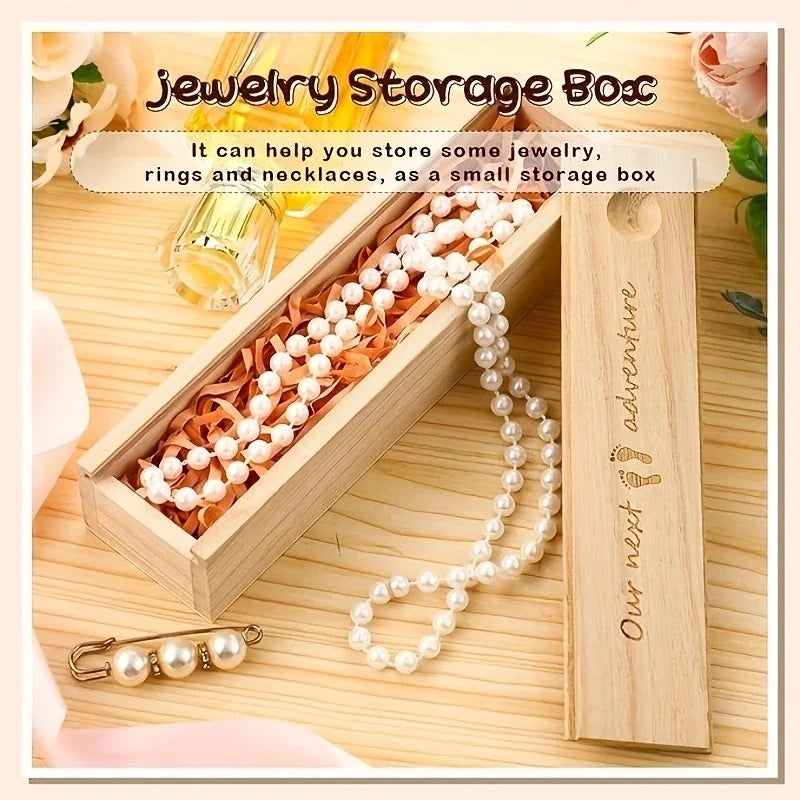 Wooden Pregnancy Keepsake Box - Creative Announcement Gift & Jewelry Organizer for New Moms