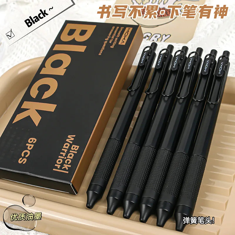 Retractable Gel Ink Pen - 0.5mm Quick-Drying Black Ink with Silicone Grip & Smooth Writing