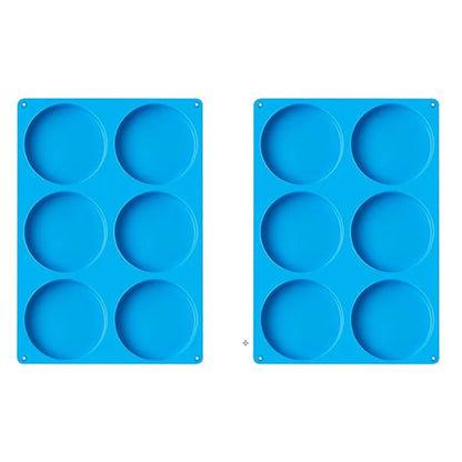 6-Hole Round Silicone Baking Mold – Cake, Jelly, Pudding, Soap & Ice Making Tool for Pastry, Bread & Dessert Decoration