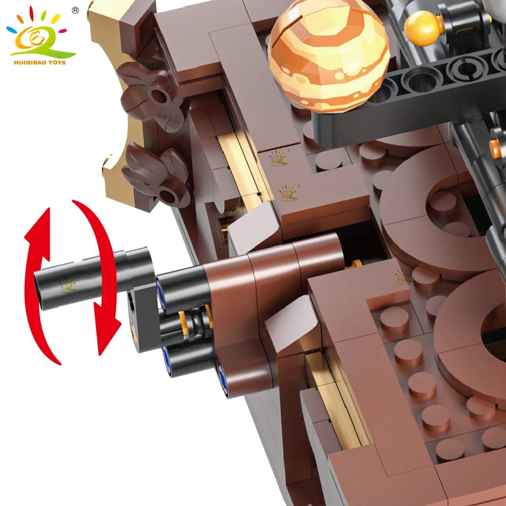 HUIQIBAO MOC Solar System Building Blocks - Space Planet Orbit Model Toy for Kids Desk Decor and Educational Ornament