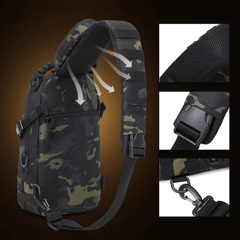 Men’s Tactical Camping Chest Bag – Outdoor MOLLE Sling Shoulder Pack for Hiking, Cycling, Fishing & Climbing