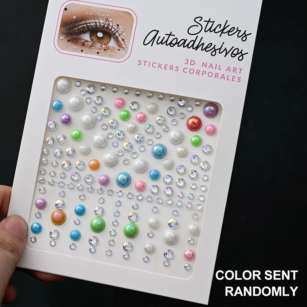 5D Face Diamond Gem Stickers - Colorful Rhinestone Body Makeup Tattoo for Festival, Nail Art & DIY Bling Style