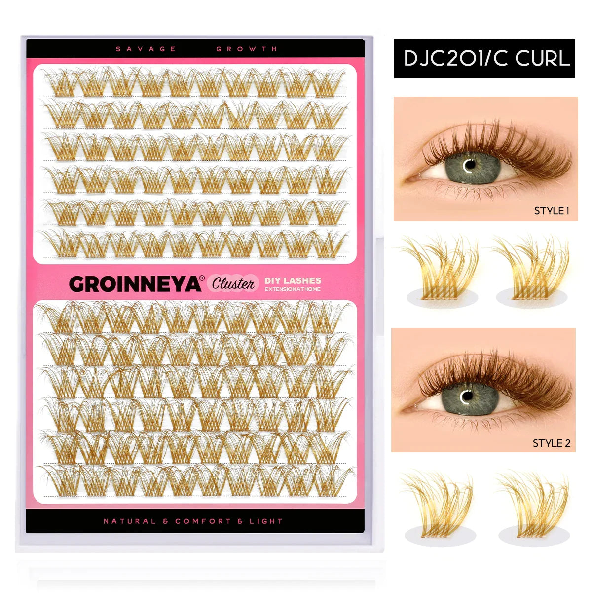 Lash Clusters Extension Kit – Fake Eyelashes Set with Lash Bond, Seal, and Applicator Tool for Makeup