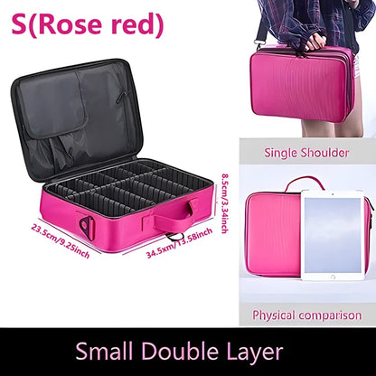 Professional Large Makeup Case – Travel Cosmetic Organizer & Nail Toolbox for Beauty Storage