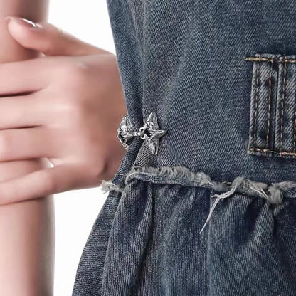 Four-Pointed Star Waist Tightening Tool – Adjustable Waist Buckle for Fashionable Jeans & Fixed Waist Style