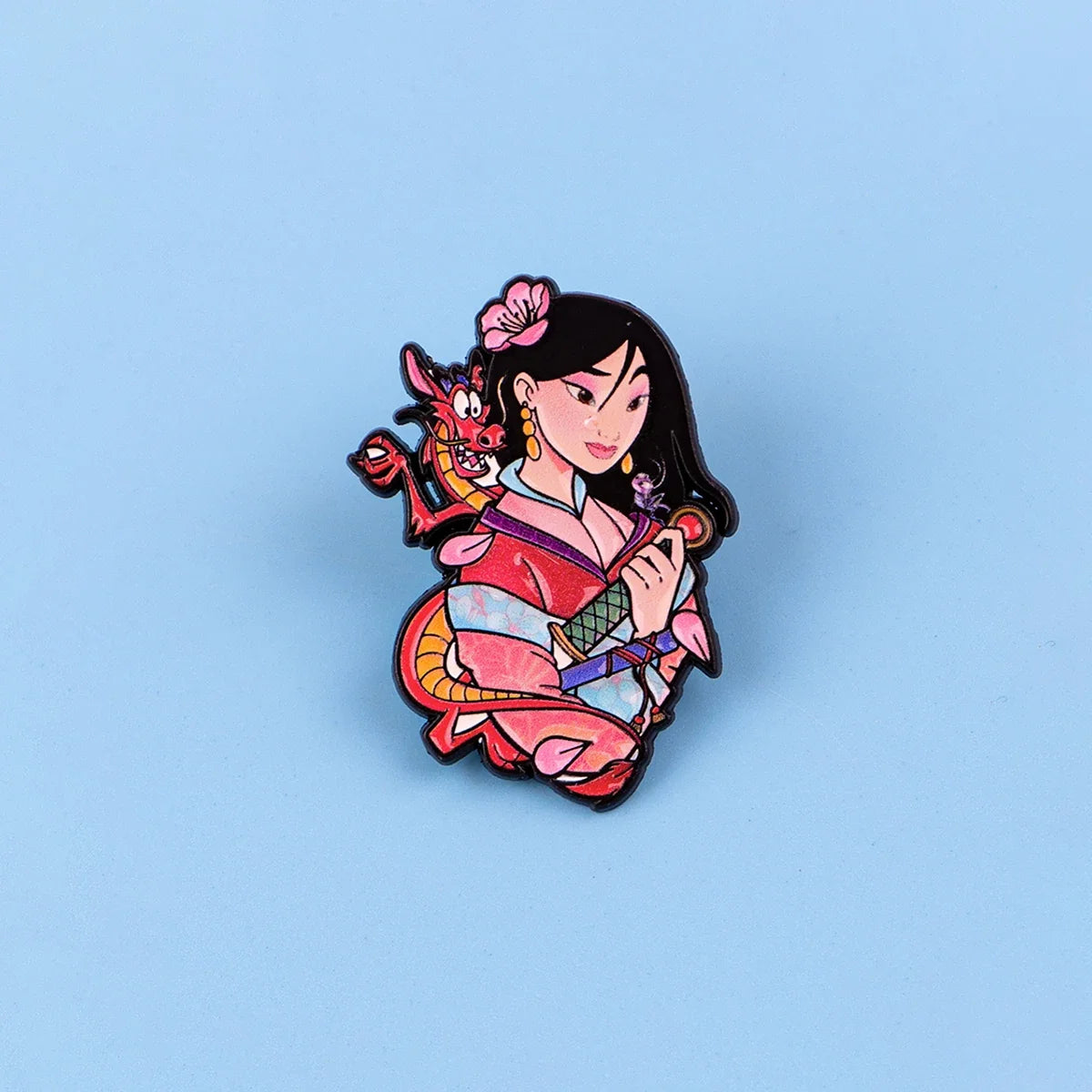 Red Dragon Enamel Brooch Set - 2-Piece Cute Fashion Lapel Pins for Coats & Gifts