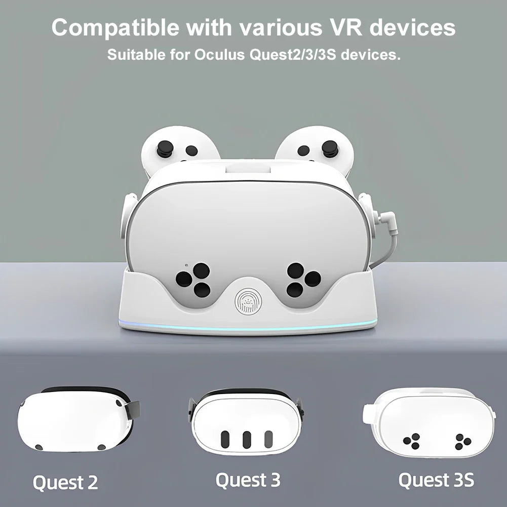 Charging Dock for Meta Quest 3S VR Headset – Fast Charging Station with RGB Light for Quest 3S, Quest 3 & Quest 2