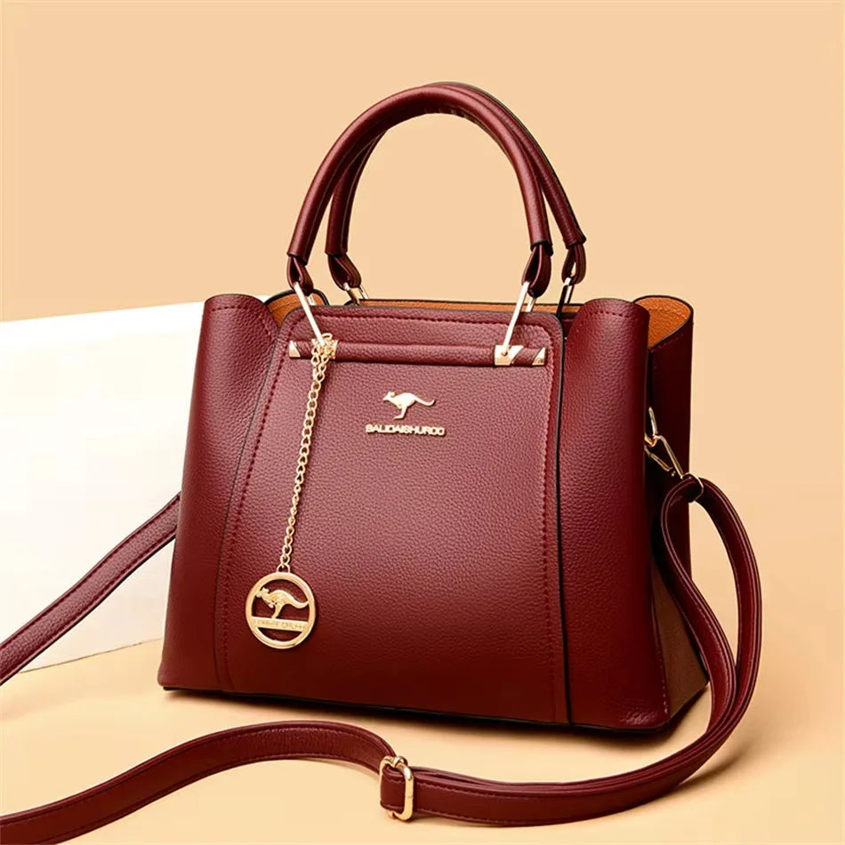 Luxury Women’s Leather Handbag – Large Capacity Shoulder & Crossbody Designer Bag