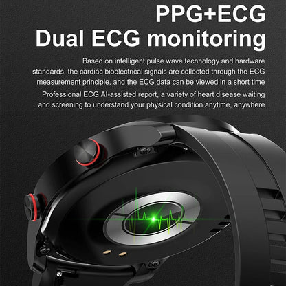 2024 New Bluetooth Call Smartwatch for Men – 360x360 HD Display, Heart Rate, ECG+PPG, Fitness Tracker for Huawei