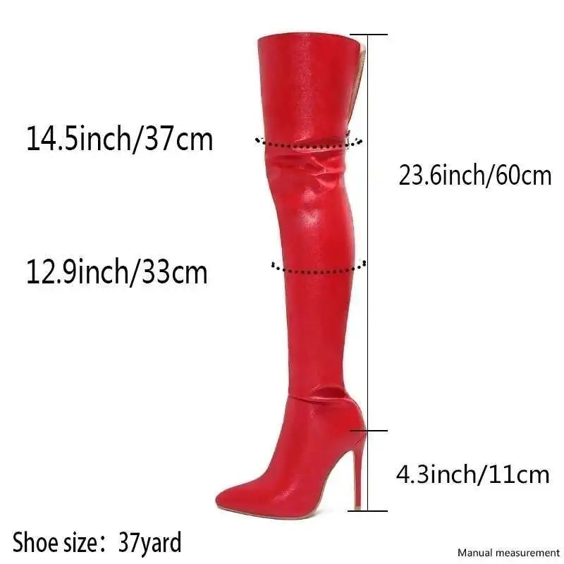 Big Size Women’s Over Knee Boots 40-46 - 11cm High Heel Fashion Boots with Back Zipper 2026