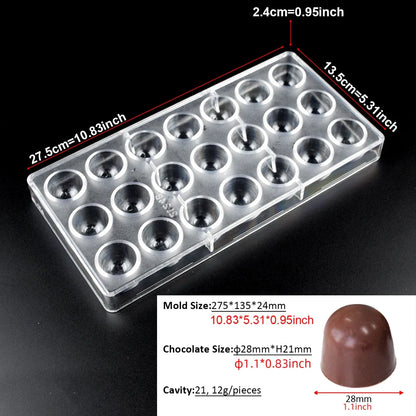 3D Polycarbonate Chocolate Mold - Sphere Diamond Chocolate Bomb & Bonbon Baking Mold for Professional Candy Making