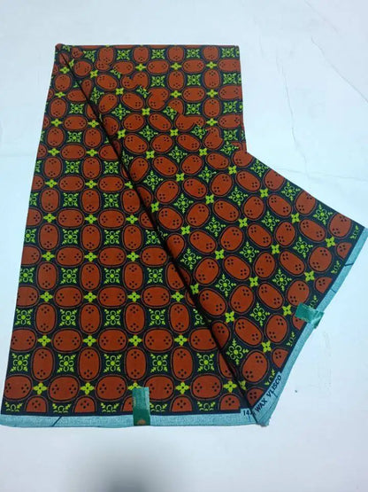 African Wax Print Fabric - 100% Cotton Nigerian Ankara Batik Material for Women’s Dresses