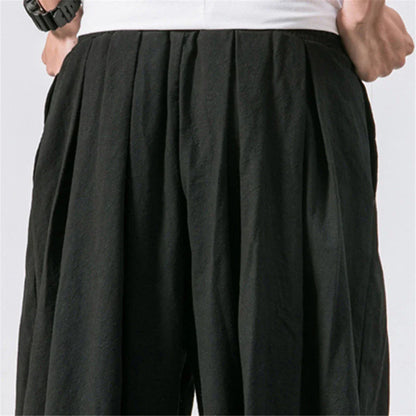 FGKKS Oversize Men’s Loose Harem Pants — Autumn Chinese Linen Sweatpants, High-Quality Casual Trousers for Men