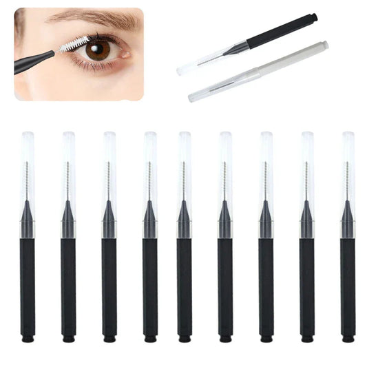 5/10/50PCS Mini Eyebrow & Lash Brushes – Disposable Bendable Brow Perm & Micro Eyelash Applicator Tools