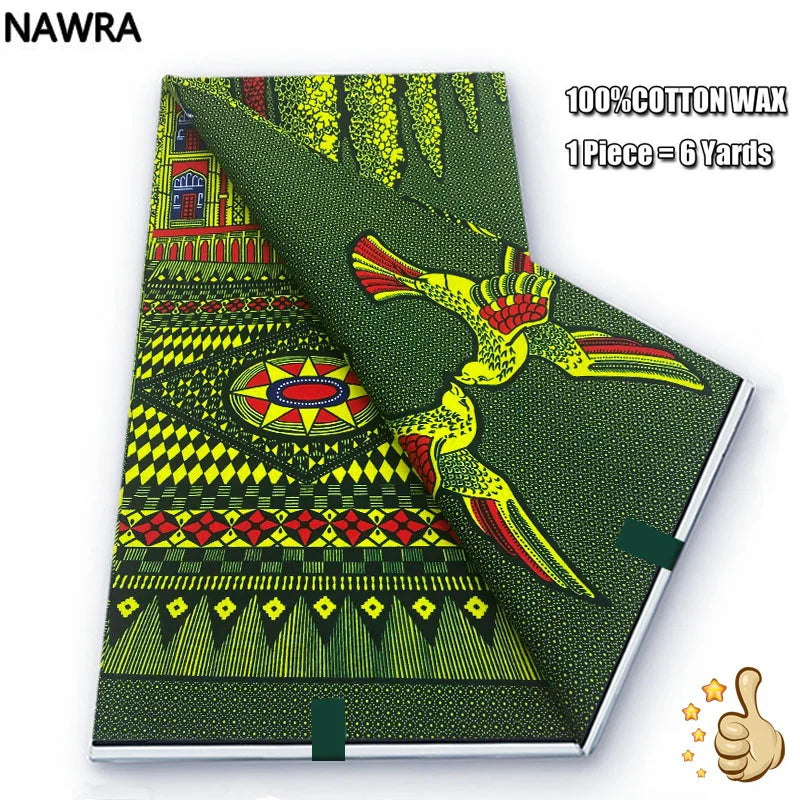 2026 African Real Wax Print Fabric - 100% Cotton Nigerian Ghana Style Pagne for Women