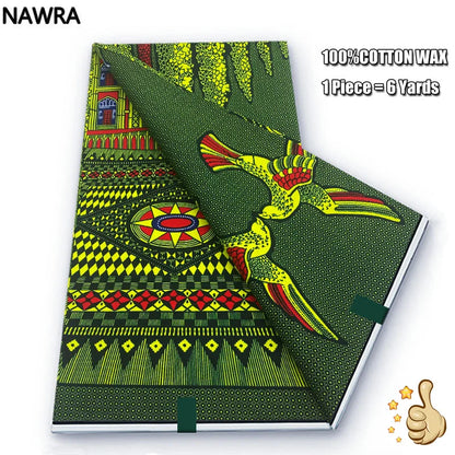 2026 African Real Wax Print Fabric - 100% Cotton Nigerian Ghana Style Pagne for Women