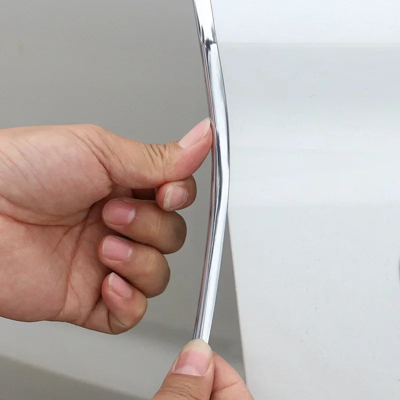 Chrome Car Door Edge Protector Strip - Rubber Soundproof Seal Trim for Noise Reduction, Scratch Protection & Auto Door Insulation