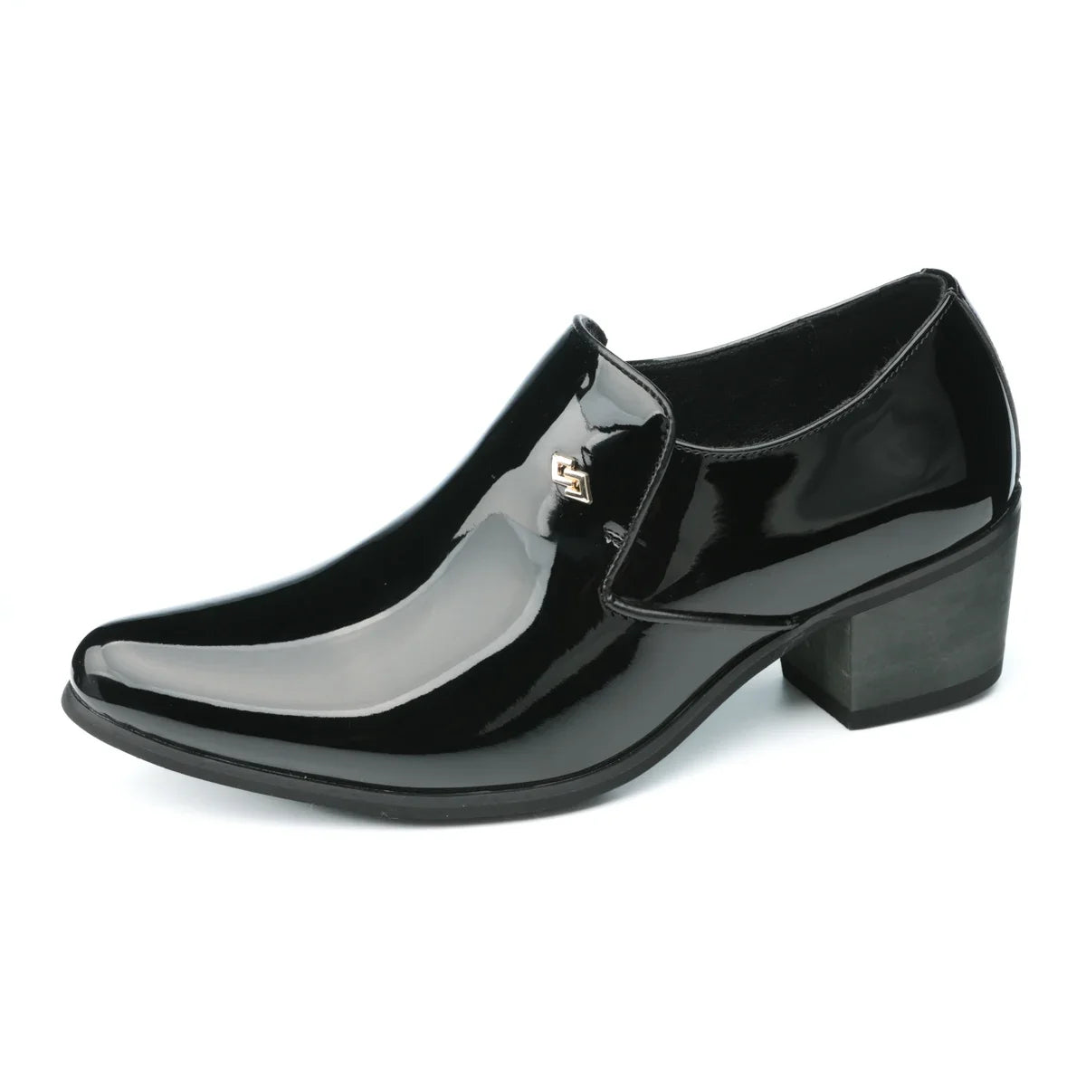 Premium Leather Men’s Slip-On Loafers - Business Casual Wedding Plaid Design Height Increasing Shoes