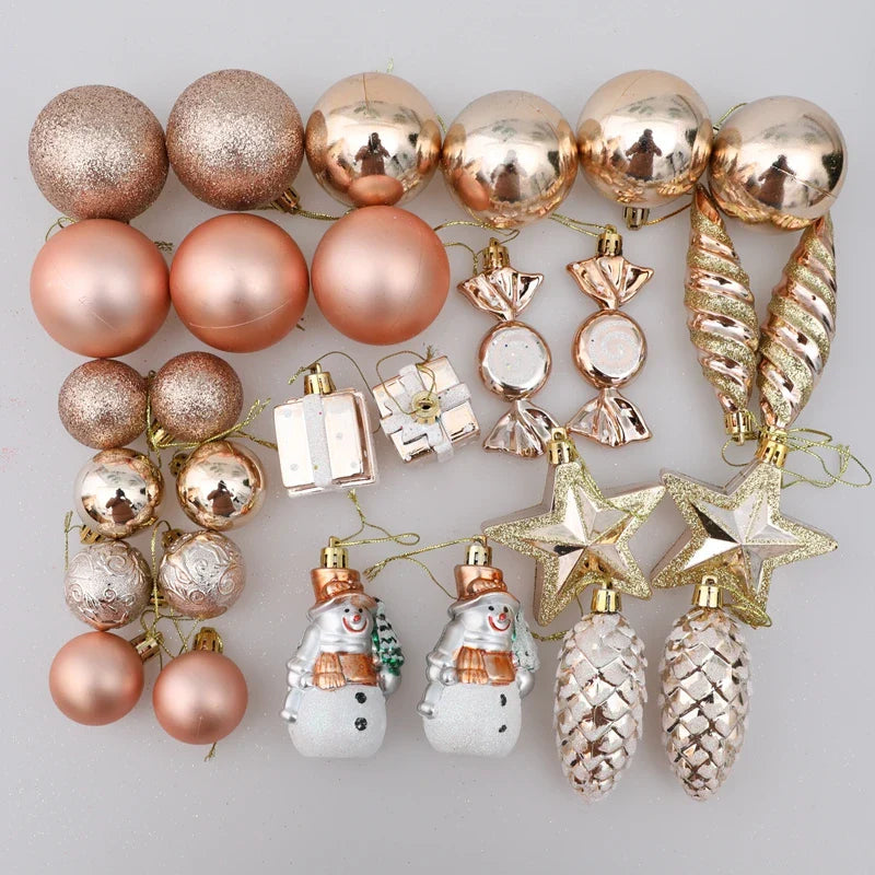 Red Christmas Tree Ball & Candy Cane Ornament Set – Large Hanging Pendants for Holiday Home Decor 2024
