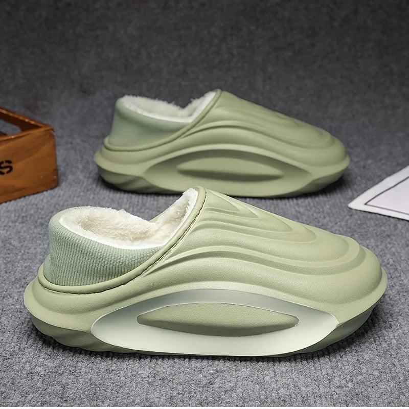 Winter Lined EVA Slippers - Thick Warm Slip Resistant Indoor Outdoor Home Shoes