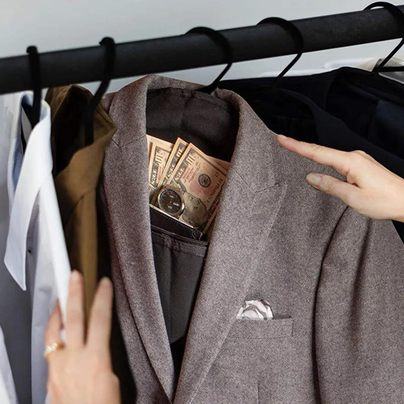 Hanger Diversion Safe – Hidden Pocket for Valuables, Conceals Under Clothes for Home & Travel