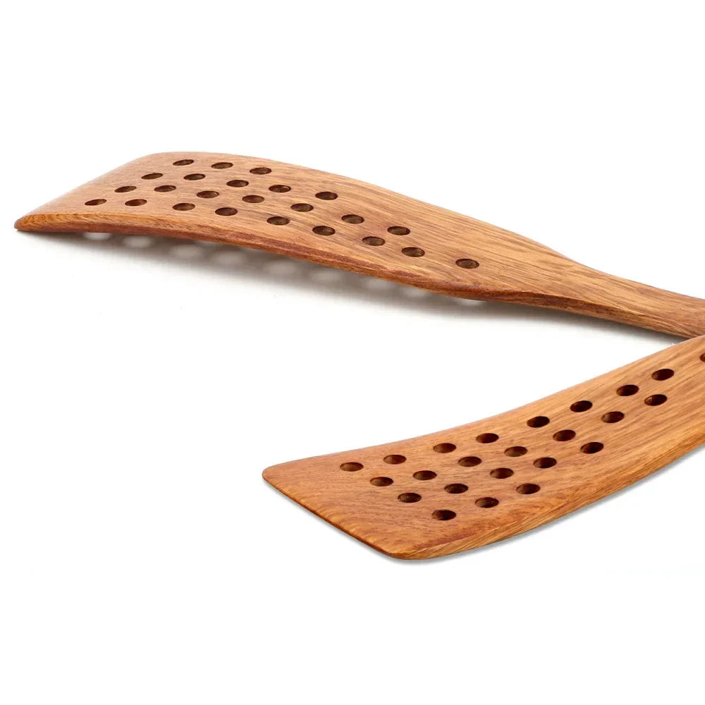 Frying Steak Shovel — Non-Stick Pan Wooden Spatula with 24 Holes, Kitchen Cooking Tool and Accessories