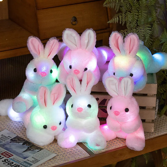 Luminous Cartoon Rabbit Plush Toy - Cute Soft Glowing Stuffed Doll Pillow Gift for Kids & Home Decor