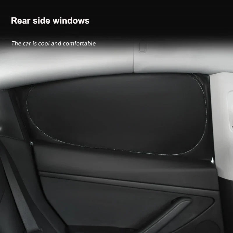 Tesla Model Y 2024 Window Sunshade - Privacy Front & Rear Side Window Shield Cover with UV Protection for Camping & Travel