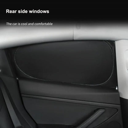 Tesla Model Y 2024 Window Sunshade - Privacy Front & Rear Side Window Shield Cover with UV Protection for Camping & Travel