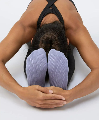 Set of 2 Pairs Cotton Yoga Socks: Breathable, Sweat-Absorbent with Silicone Anti-Slip Grip - Ideal for Women's Pilates, Ballet, and Fitness Sports