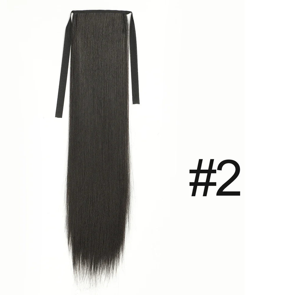 50cm Synthetic Straight Claw Clip-On Ponytail Extension – Heat Resistant Hairpiece for Women, Daily Wear & Party Styling