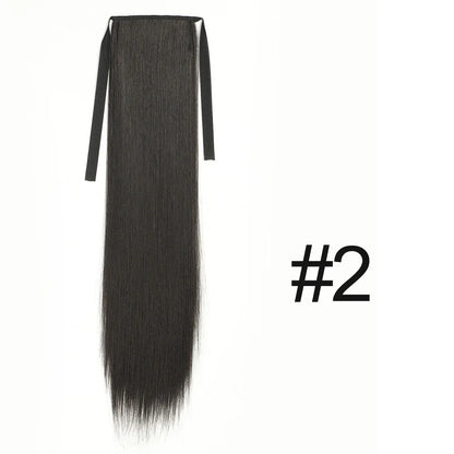 50cm Synthetic Straight Claw Clip-On Ponytail Extension – Heat Resistant Hairpiece for Women, Daily Wear & Party Styling