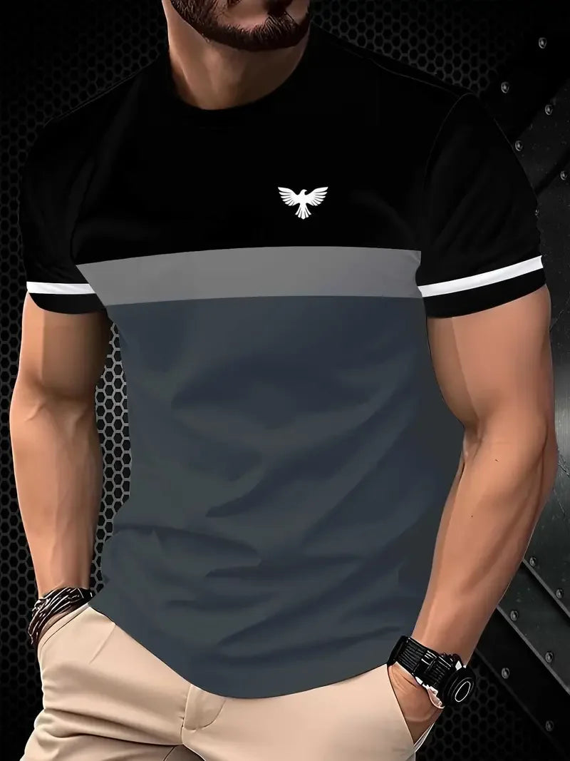 Men’s 3D Printed Sports T-Shirt - Breathable Round Neck Polyester Casual Summer Tee Top