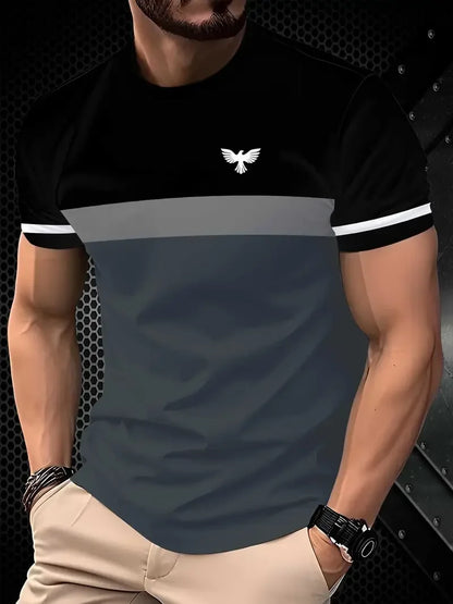Men’s 3D Printed Sports T-Shirt - Breathable Round Neck Polyester Casual Summer Tee Top