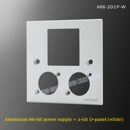 86 Panel Power Box Module - D Type 1/2/3/4 Hole Brushed Matte Blank Plate for XLR HDMI USB BNC VGA RJ45 Connections