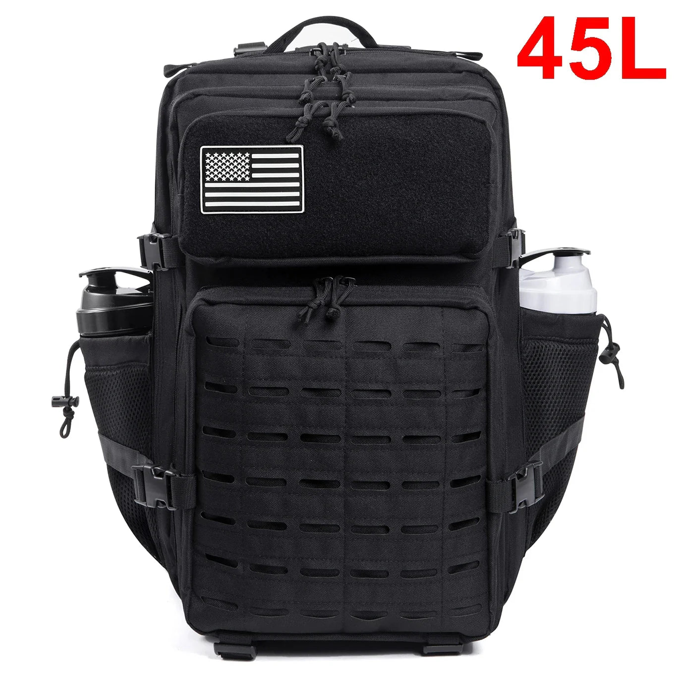 QT&QY 25L/45L Tactical Backpack – Outdoor Survival & Hiking Rucksack for Men & Women, Bug Out Bag with Bottle Holder
