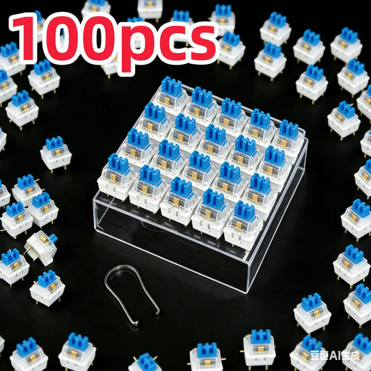 Keyboard Switch Replacement - 3 Pin Tactile Clicker Key Switches for Mechanical Keyboards
