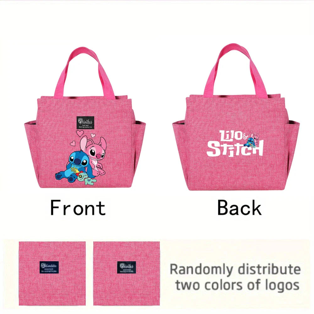 Stitch Insulated Lunch Bag – Waterproof Oxford Cloth with Aluminum Foil, Portable Reusable Square Tote for Work, School, and Picnic