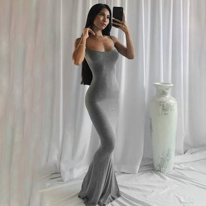 2025 Women's Summer Dress - Solid Color Slim Fit Camisole Skirt Sexy Fashion Style