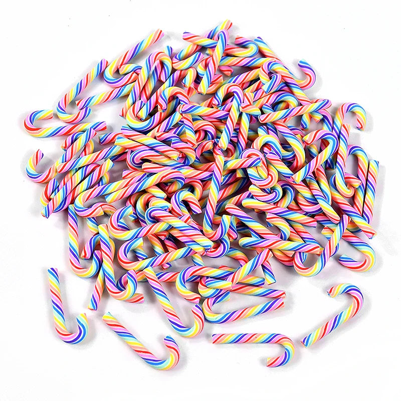 10/30/50pcs Mini Candy Cane Ornaments – Red & White Resin DIY Christmas Decorations for Home & New Year 2025