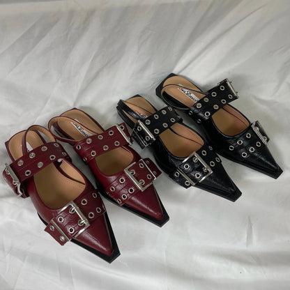 Women’s Pointed Toe Slingback Sandals – 2025 Spring Fashion Flats, Large Sizes