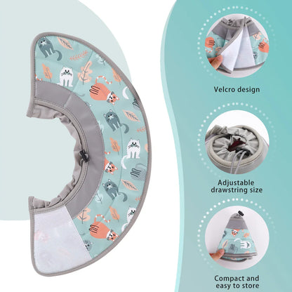 Soft Cat Recovery Collar – Adjustable Protective Elizabethan Cone for Post-Surgery Comfort, Lightweight Pet Collar
