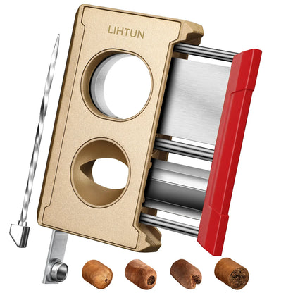 4-in-1 Cigar Cutter Guillotine – Straight Cut, V Cutter, Punch & Draw Enhancer, Stainless Steel Cigar Clippers