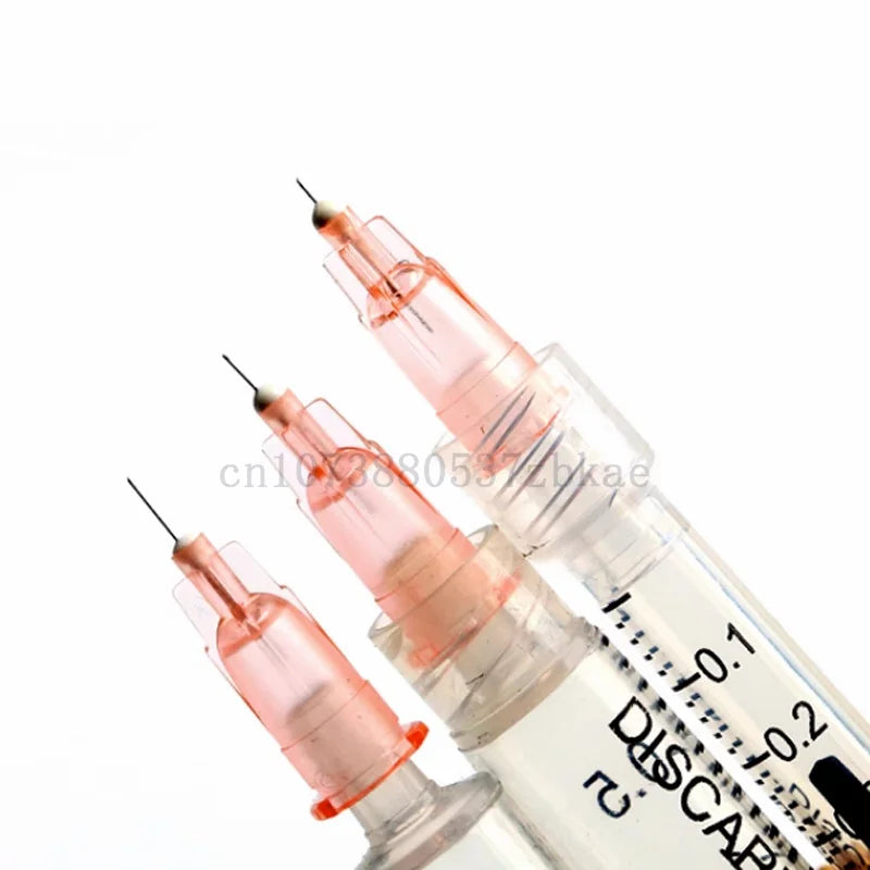 100pcs Tattoo Needles — 34G Safety Needles (1.5mm, 2.5mm, 4mm) for Beauty Injection Syringe & Filler Hand Tool Parts