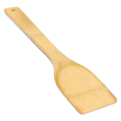 6PCS Bamboo Cooking Utensil Set – Wooden Spoons & Spatulas for Kitchen Mixing & Cooking