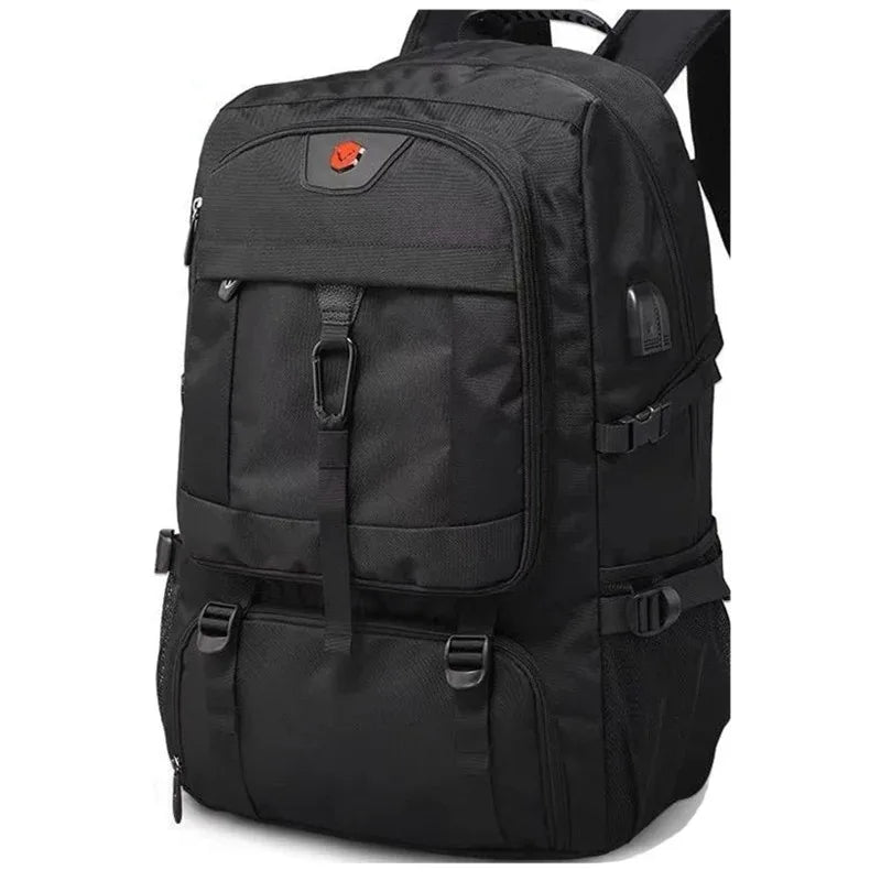 50L/80L Large Travel Backpack for Men – Waterproof Outdoor Sports & Business Bag with Separate Shoe Compartment, Black Storage Backpack