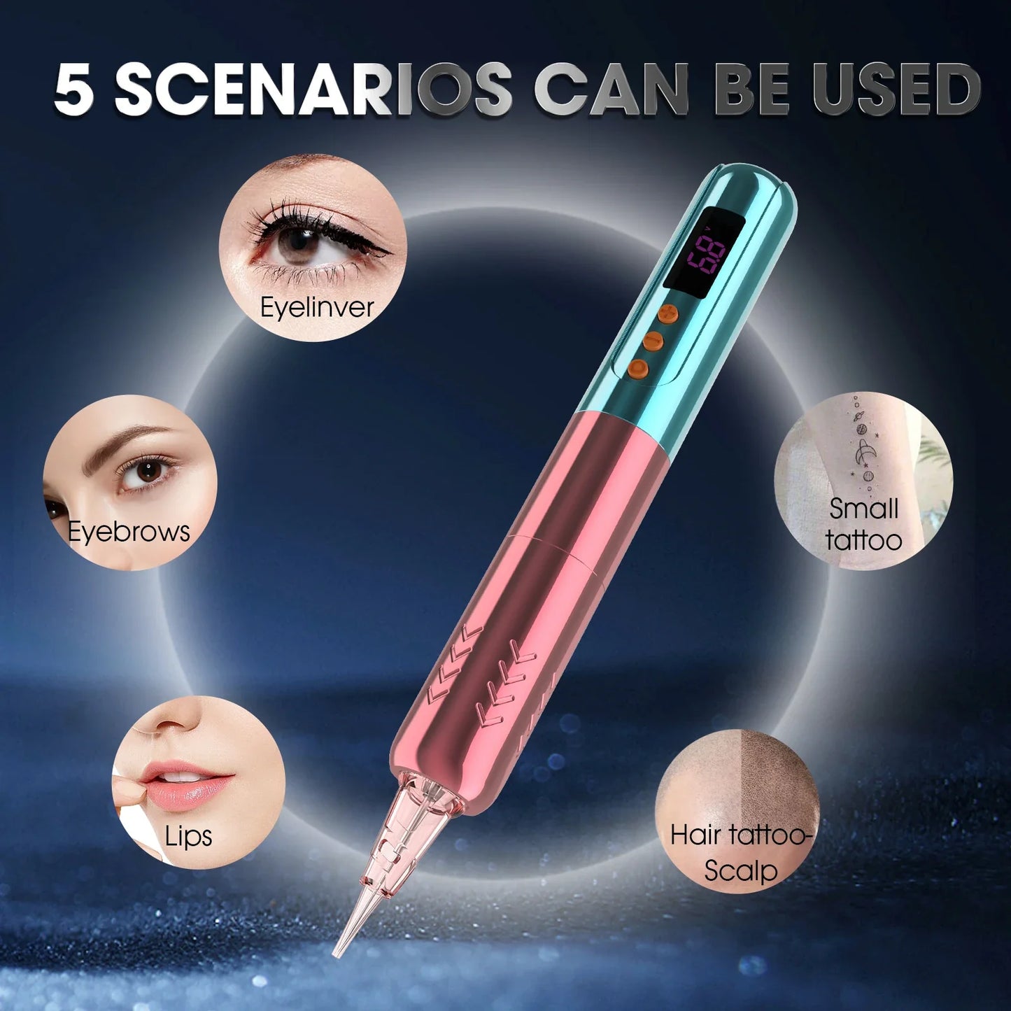 EZ NOVI Wireless Permanent Makeup Pen Machine – Battery SMP & Tattoo Micropigmentation Kit (3 Batteries)
